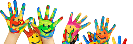 Pomalowane ręce przedszkolakow